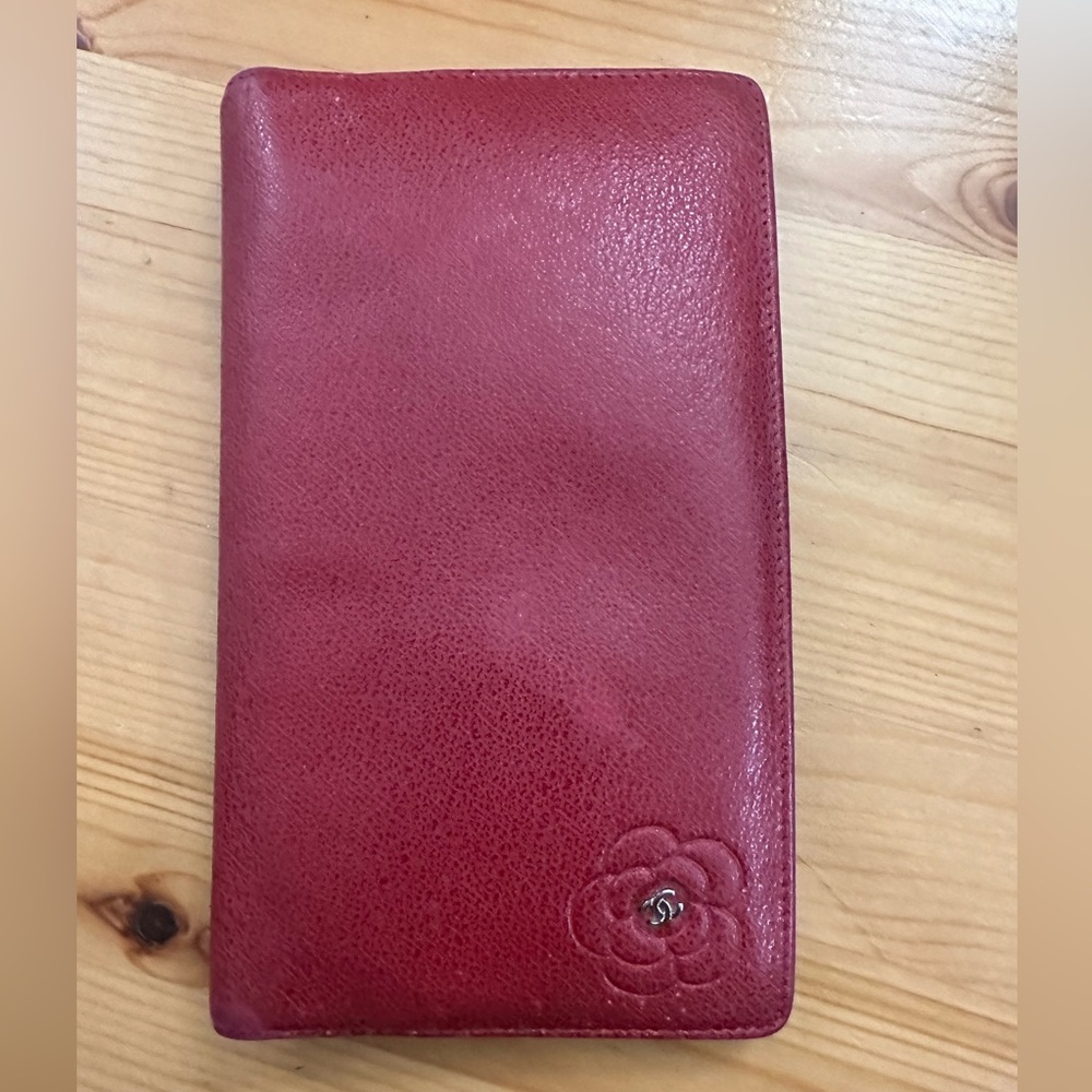 CHANEL Red Leather Wallet
